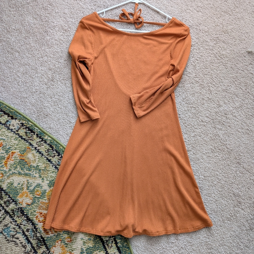 Forever 21 Mustard Yellow Open Back Mini Dress